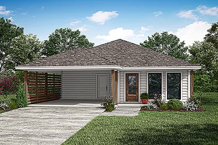 Country Ranch Traditional Elevation of Plan 80882