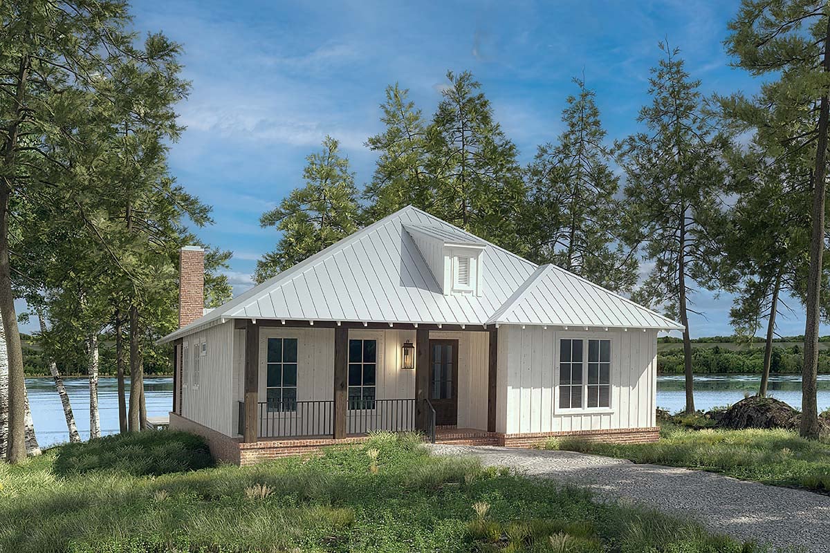 Cabin, Cottage, Country, Craftsman, Southern Plan with 1605 Sq. Ft., 3 Bedrooms, 2 Bathrooms Elevation