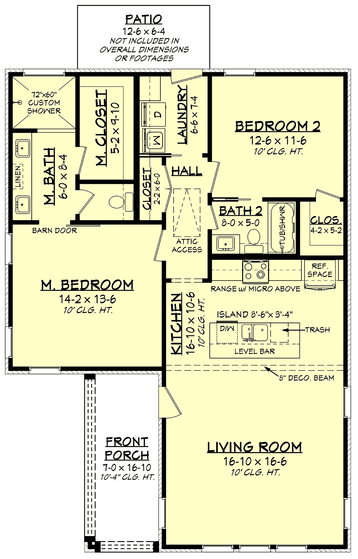 Cottage Traditional Level One of Plan 80884
