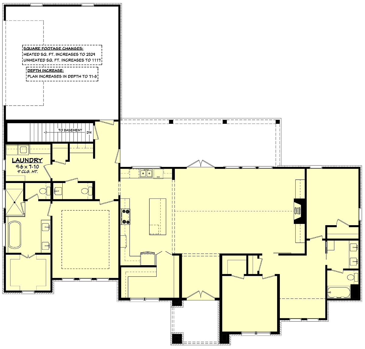 Contemporary Southern Traditional Alternate Level One of Plan 80885