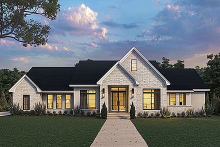 Contemporary Southern Traditional Elevation of Plan 80885