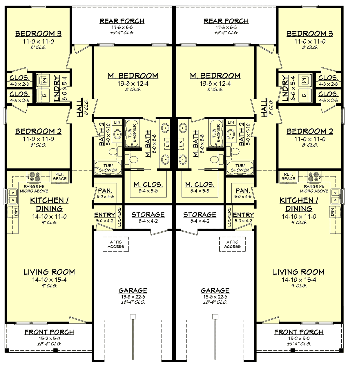 Country Farmhouse Traditional Level One of Plan 80887