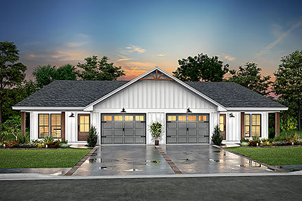 Country, Farmhouse, Traditional Multi-Family Plan 80887 with 6 Beds, 4 Baths, 2 Car Garage