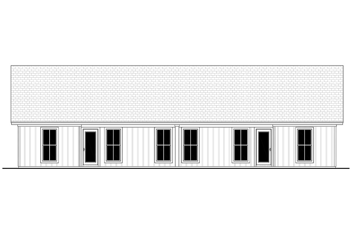Country Farmhouse Traditional Rear Elevation of Plan 80887