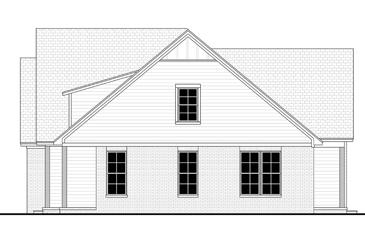 Country, Craftsman, Farmhouse, Southern Plan with 2004 Sq. Ft., 4 Bedrooms, 3 Bathrooms, 2 Car Garage Picture 2