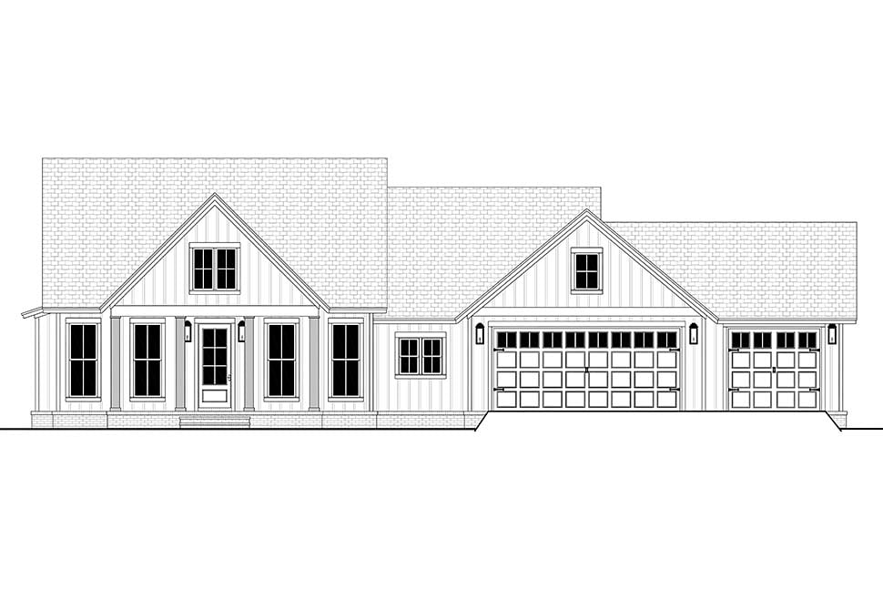 Country, Farmhouse, New American Style, Ranch, Traditional Plan with 1797 Sq. Ft., 3 Bedrooms, 3 Bathrooms, 3 Car Garage Picture 4