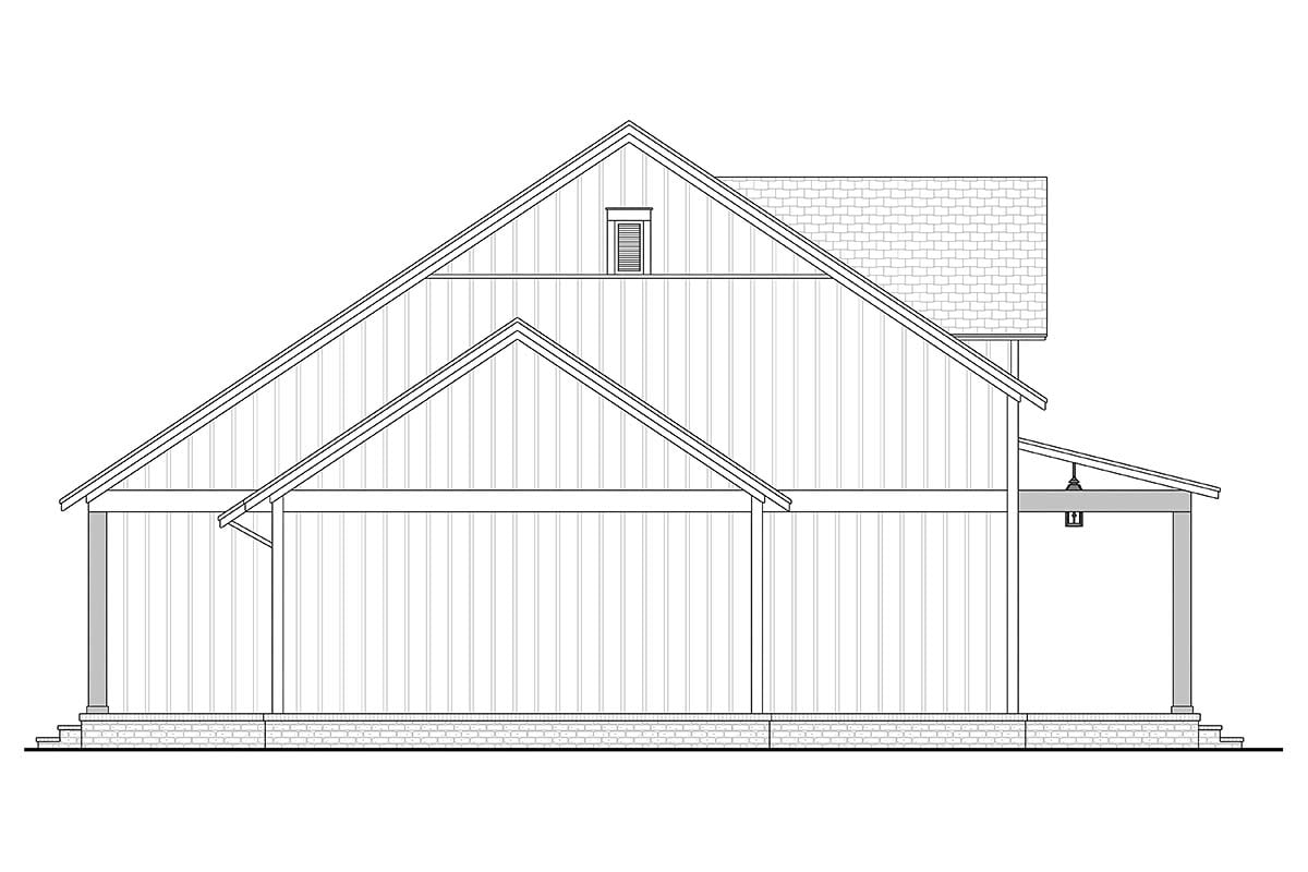 Country, Farmhouse, New American Style, Traditional Plan with 1479 Sq. Ft., 3 Bedrooms, 2 Bathrooms, 2 Car Garage Picture 3