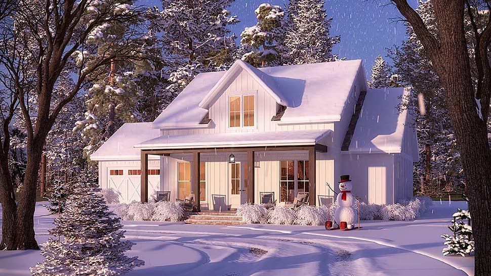 Country, Farmhouse, New American Style, Traditional Plan with 1479 Sq. Ft., 3 Bedrooms, 2 Bathrooms, 2 Car Garage Picture 8