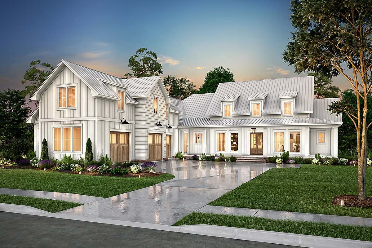 Country, Craftsman, Farmhouse, Southern Plan with 3858 Sq. Ft., 4 Bedrooms, 4 Bathrooms, 3 Car Garage Elevation