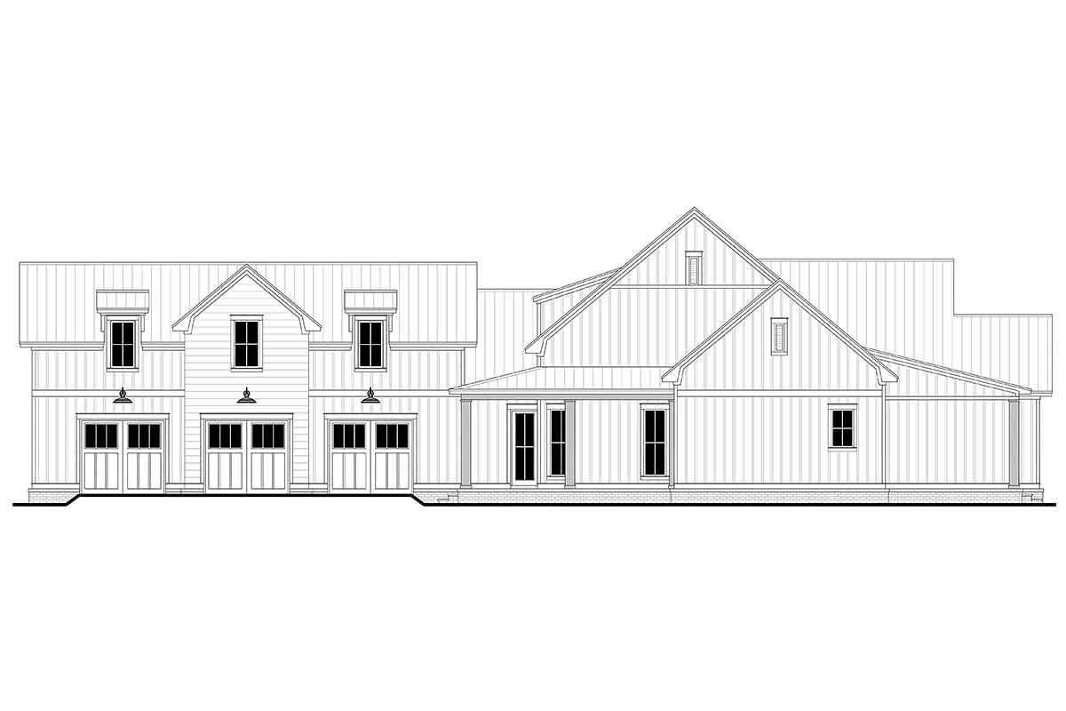 Country, Craftsman, Farmhouse, Southern Plan with 3858 Sq. Ft., 4 Bedrooms, 4 Bathrooms, 3 Car Garage Picture 2