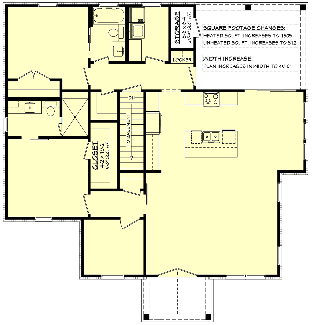 Country Craftsman Farmhouse Southern Alternate Level One of Plan 80893