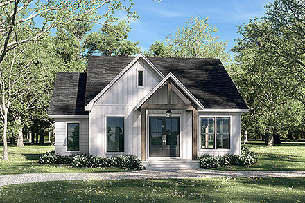 Country Craftsman Farmhouse Southern Elevation of Plan 80893