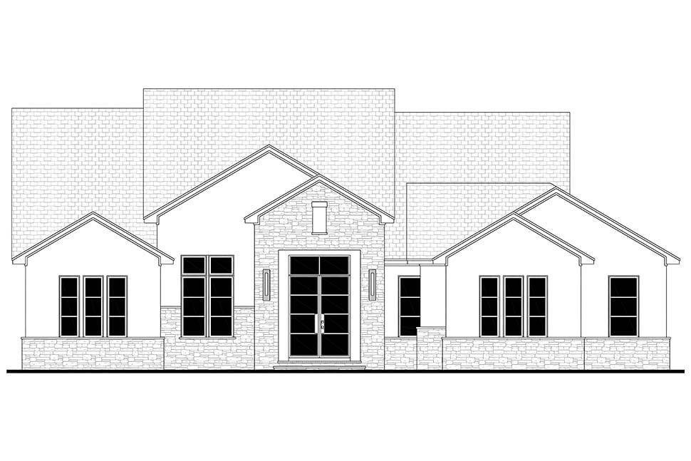 Contemporary, New American Style, Southern, Traditional Plan with 2726 Sq. Ft., 3 Bedrooms, 4 Bathrooms, 2 Car Garage Picture 4