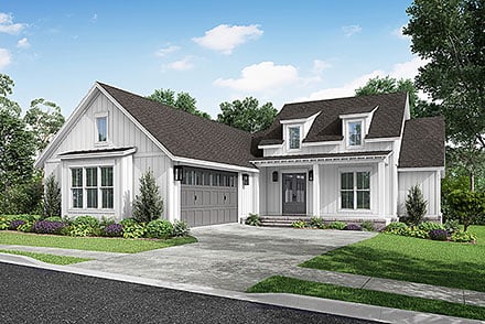 Country Farmhouse Elevation of Plan 80897