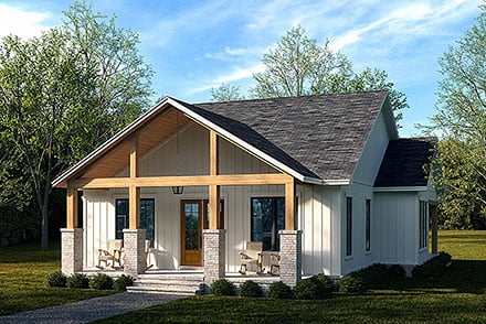 Country Farmhouse Elevation of Plan 80898