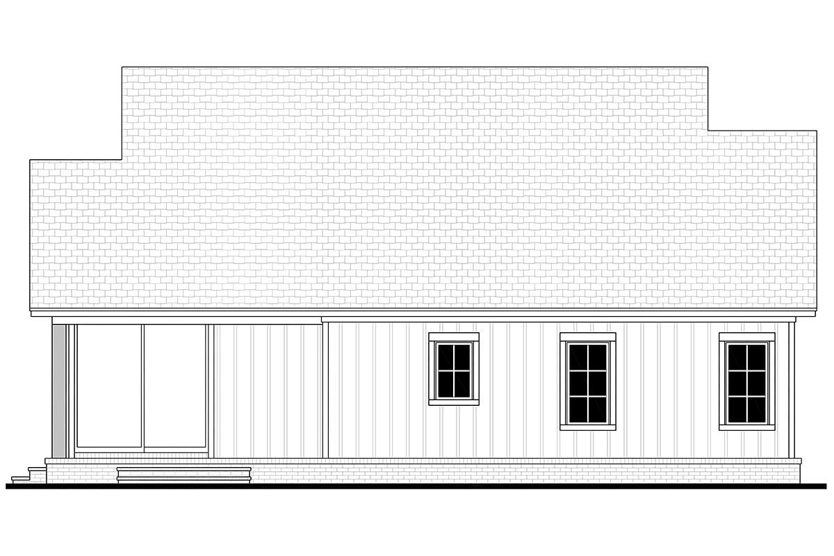 Country Farmhouse Rear Elevation of Plan 80898