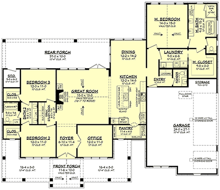 House Plan 80899 First Level Plan