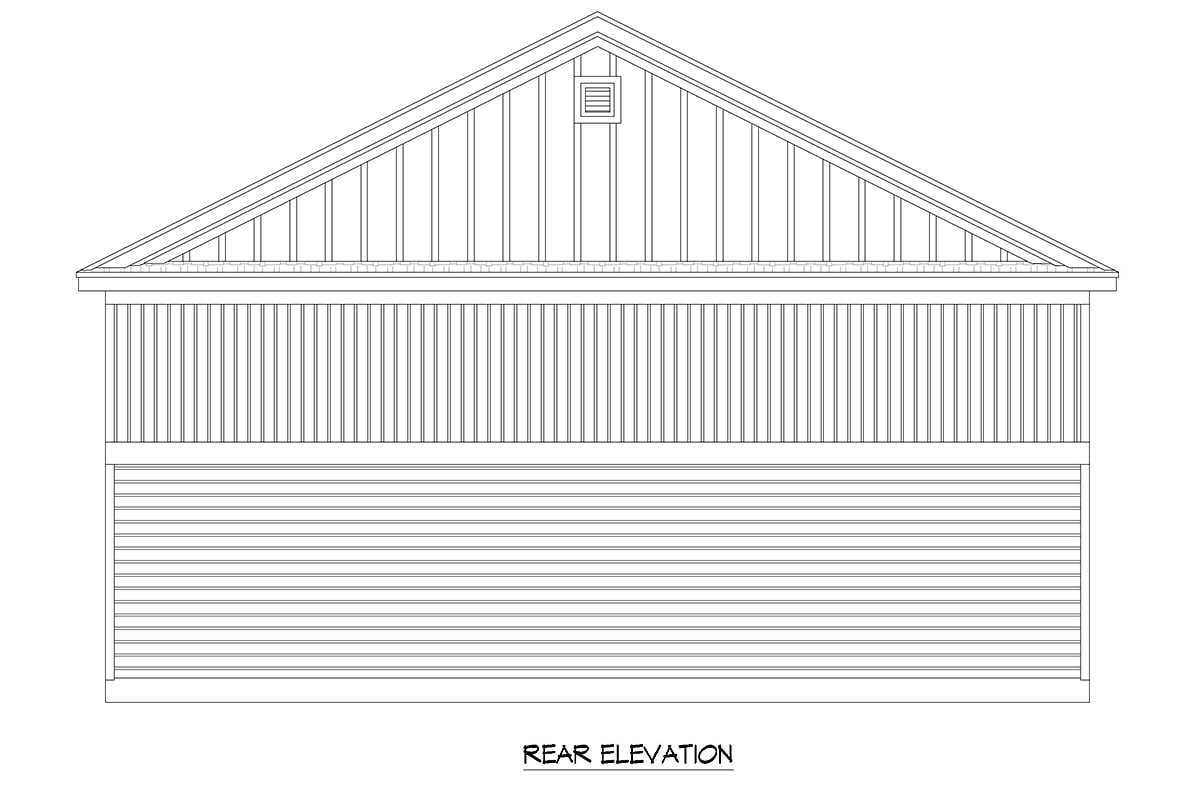 Cottage Farmhouse Traditional Rear Elevation of Plan 80900