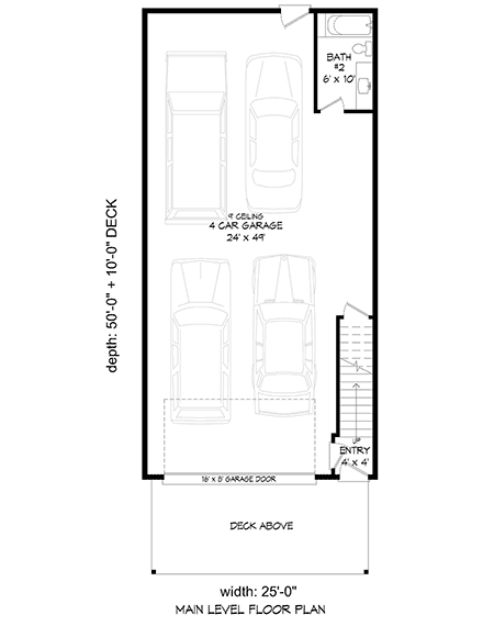 Garage-Living Plan 80901 First Level Plan