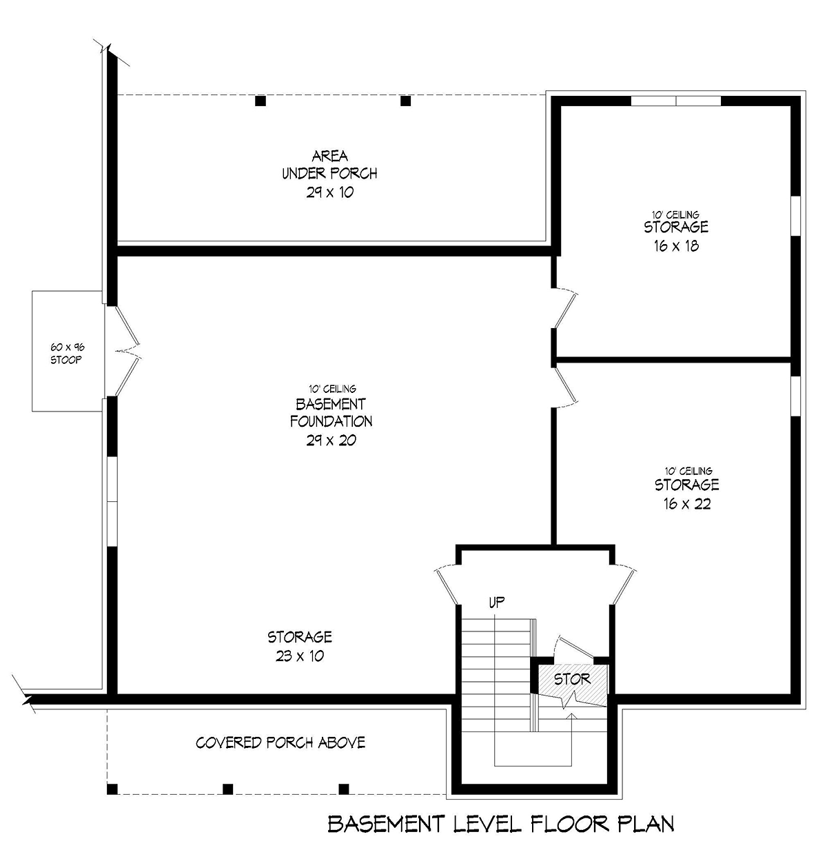 Country Farmhouse Traditional Lower Level of Plan 80905