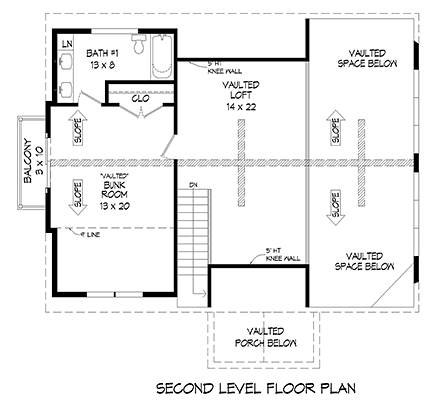 House Plan 80906 Second Level Plan