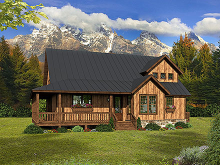 Cottage Country Farmhouse Traditional Elevation of Plan 80907