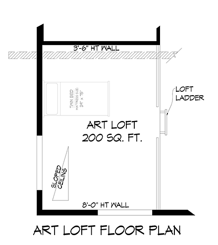 Coastal, Contemporary, Modern Garage-Living Plan 80912 with 2 Beds, 2 Baths Second Level Plan