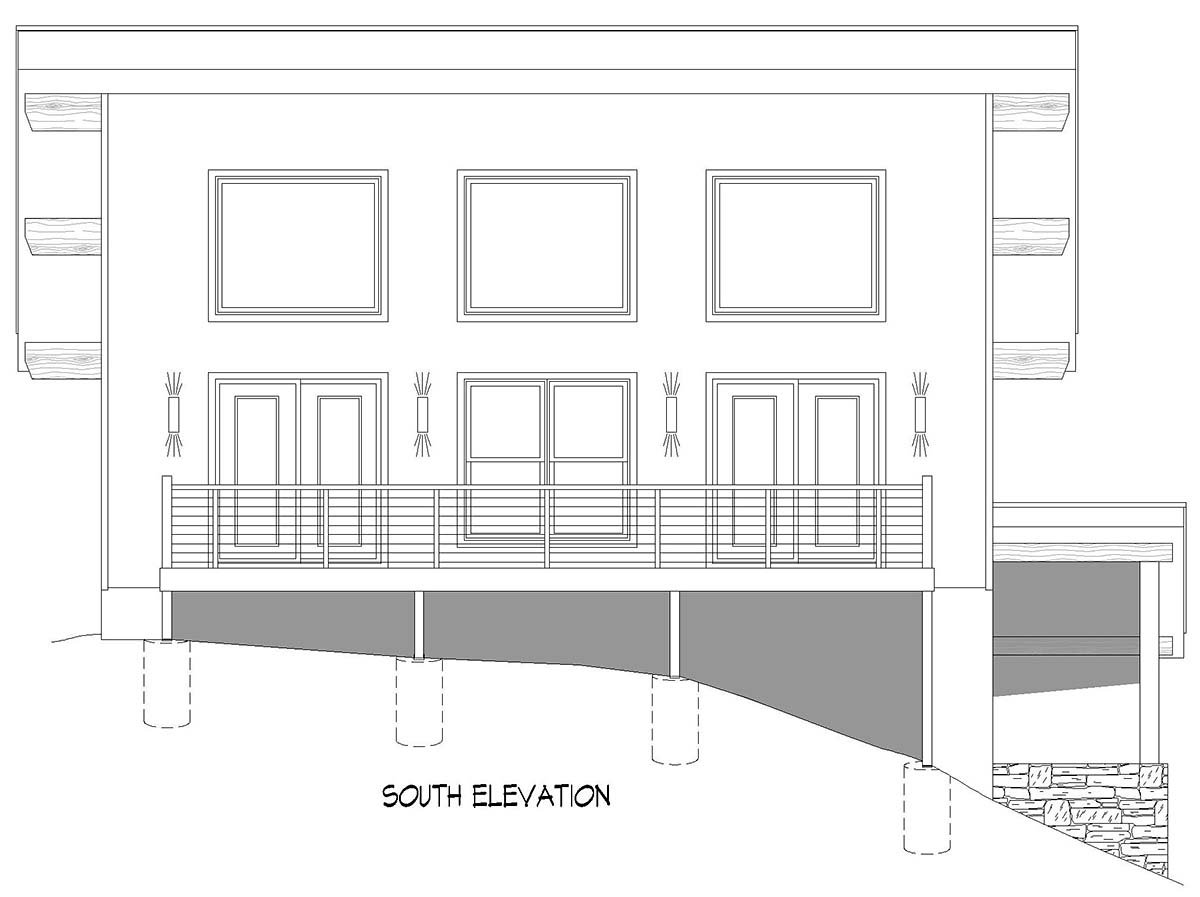 Coastal, Contemporary, Modern Plan with 1008 Sq. Ft., 2 Bedrooms, 2 Bathrooms Picture 3