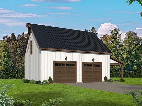 Country, Farmhouse, Ranch, Traditional 3 Car Garage Plan 80914 Elevation