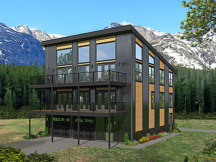 Contemporary Modern Elevation of Plan 80915