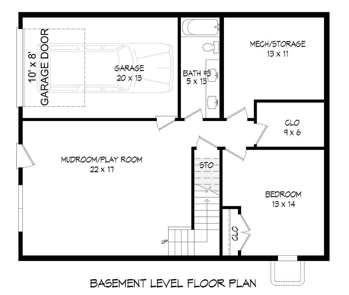 Cabin Country Prairie Style Traditional Lower Level of Plan 80918