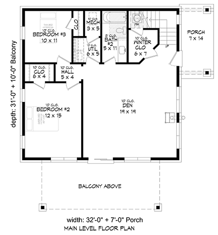 House Plan 80925 First Level Plan