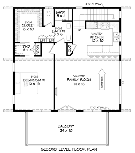 House Plan 80925 Second Level Plan