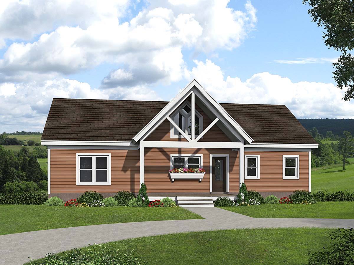 Cottage, Country, Farmhouse, Traditional Plan with 1413 Sq. Ft., 3 Bedrooms, 2 Bathrooms Elevation