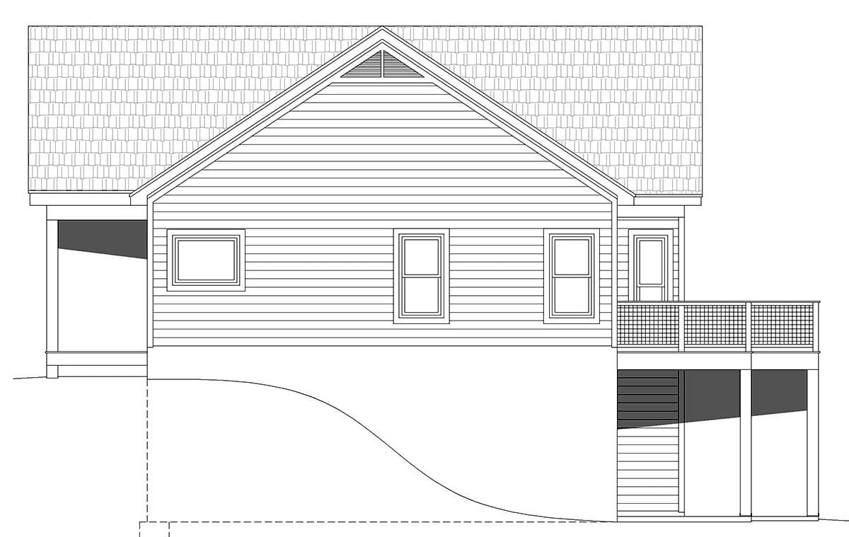 Cottage, Country, Farmhouse, Traditional Plan with 1413 Sq. Ft., 3 Bedrooms, 2 Bathrooms Picture 2