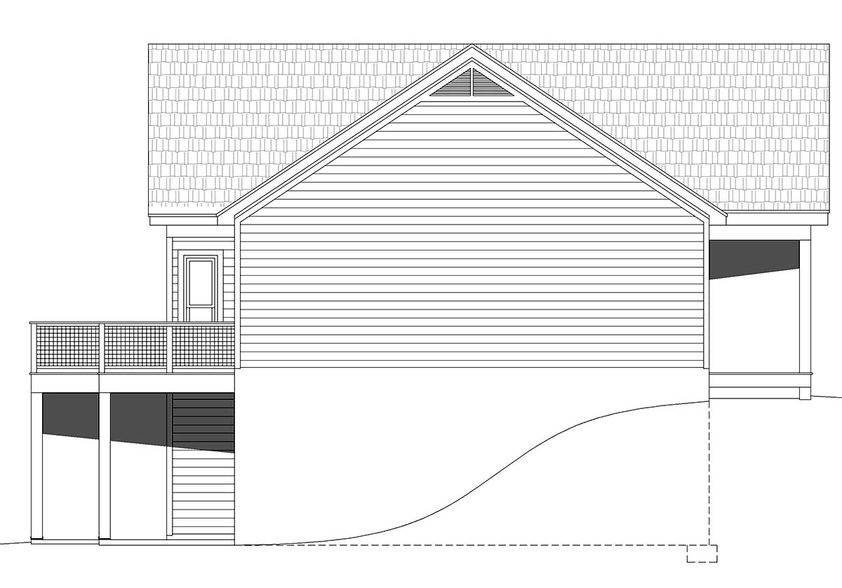 Cottage, Country, Farmhouse, Traditional Plan with 1413 Sq. Ft., 3 Bedrooms, 2 Bathrooms Picture 3
