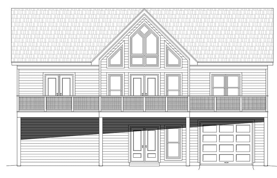 Cottage, Country, Farmhouse, Traditional Plan with 1413 Sq. Ft., 3 Bedrooms, 2 Bathrooms Picture 5