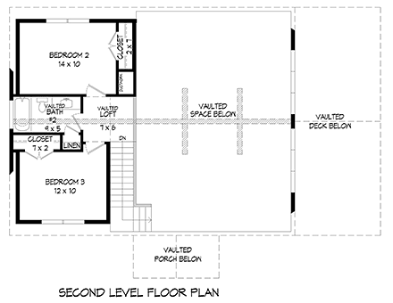House Plan 80928 Second Level Plan