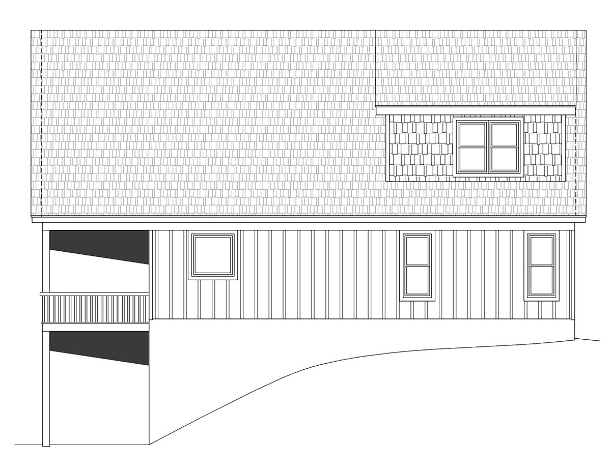 Country Prairie Style Ranch Traditional Rear Elevation of Plan 80928