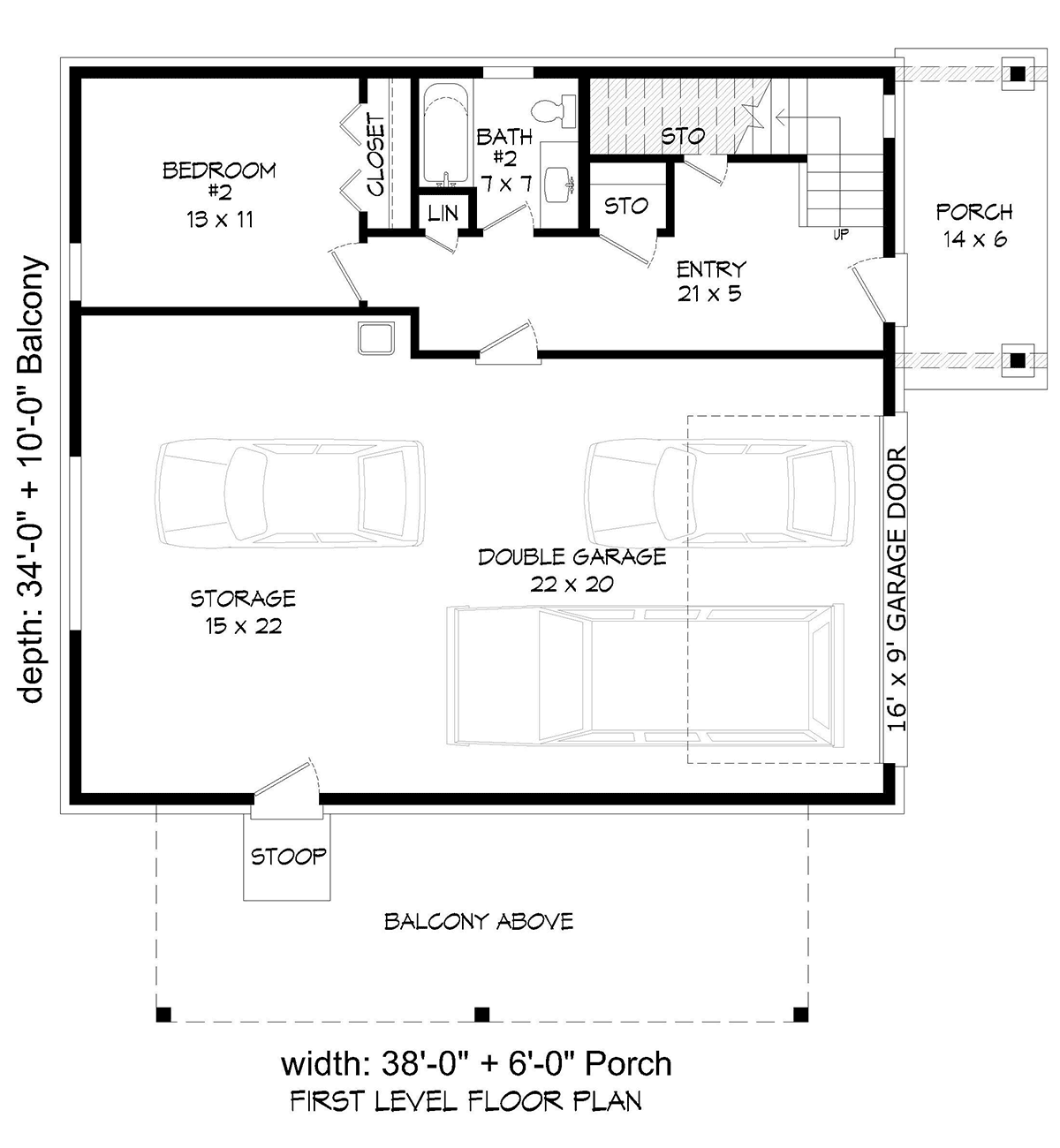 Coastal, Contemporary, Modern Garage-Living Plan 80929 with 2 Beds, 3 Baths, 3 Car Garage Level One