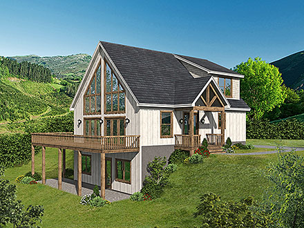 Country Prairie Style Ranch Traditional Elevation of Plan 80932