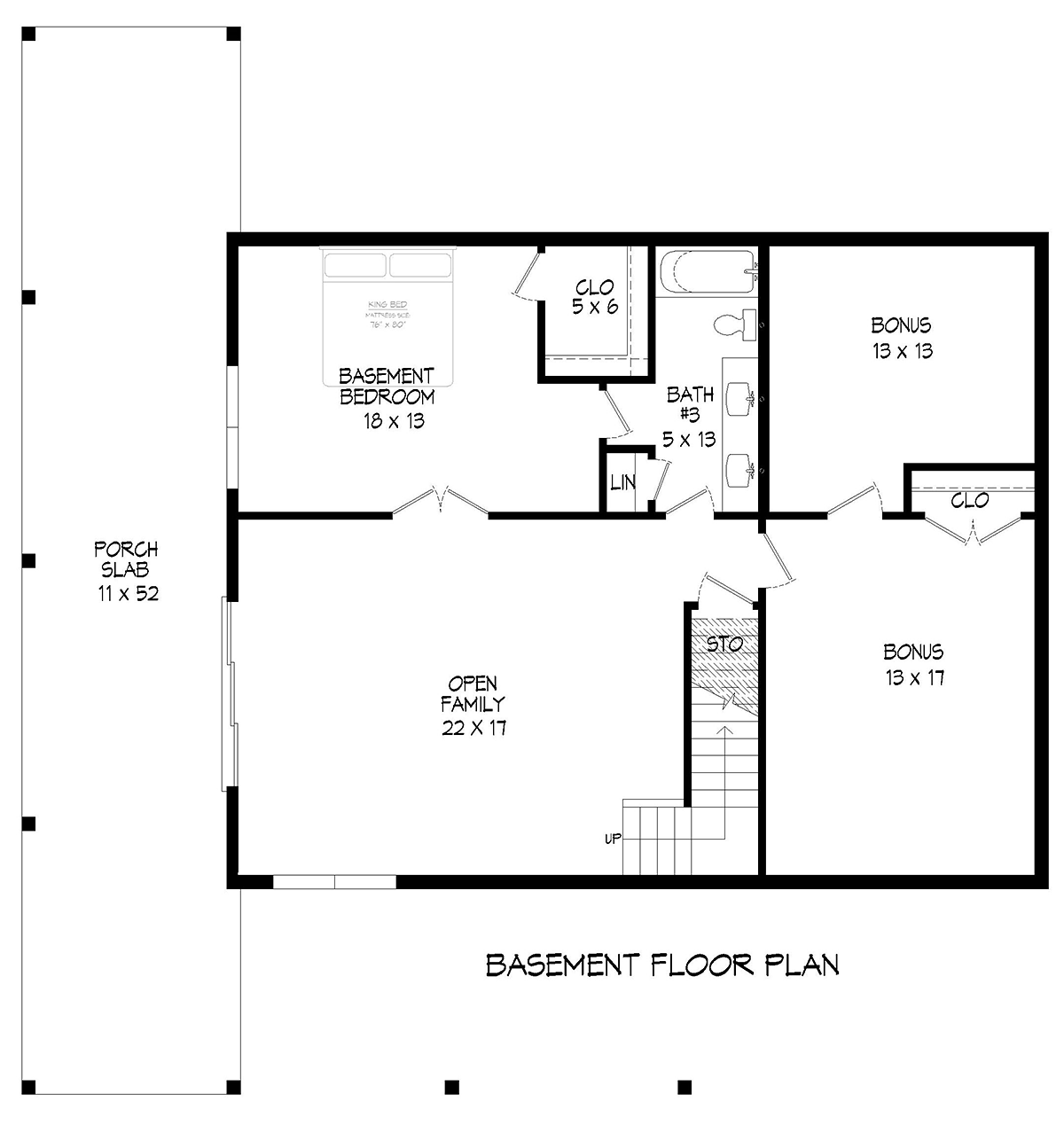 Country Prairie Style Ranch Traditional Lower Level of Plan 80933