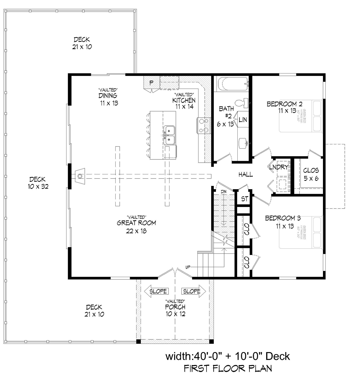 Country Prairie Style Ranch Traditional Level One of Plan 80933