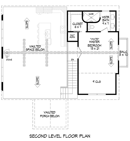 House Plan 80933 Second Level Plan