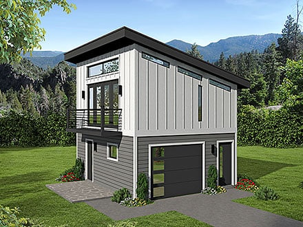 Contemporary Modern Elevation of Plan 80935