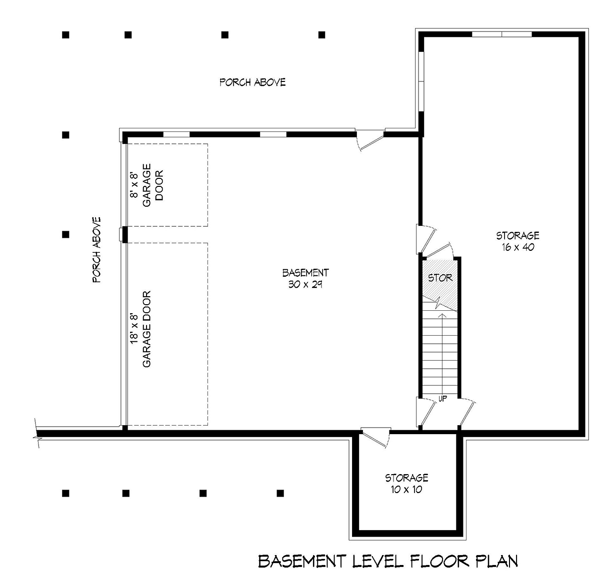 Country Craftsman Farmhouse Ranch Traditional Lower Level of Plan 80936