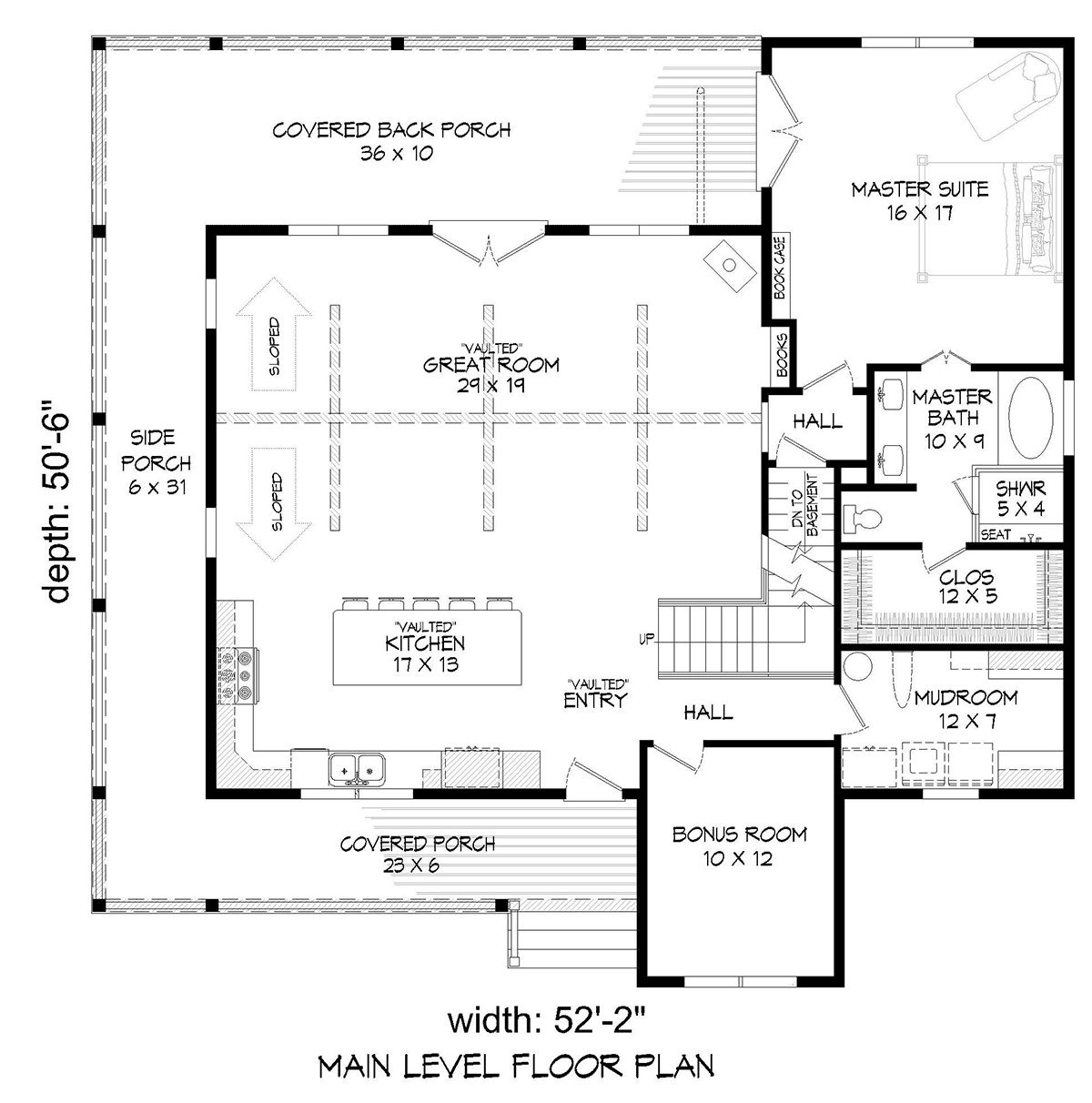 Country Craftsman Farmhouse Ranch Traditional Level One of Plan 80936