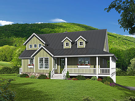Country Craftsman Farmhouse Ranch Traditional Elevation of Plan 80936