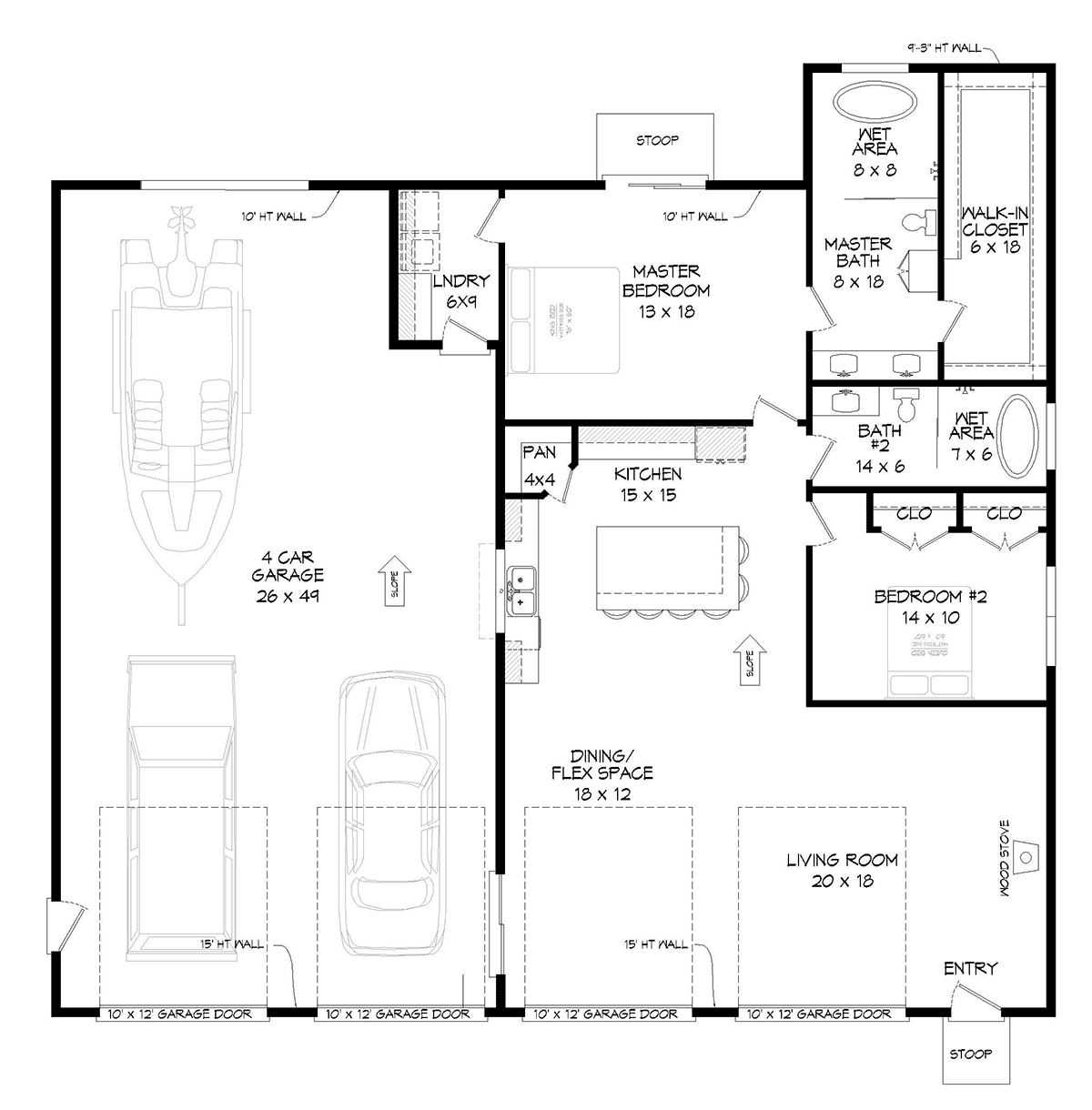 Bungalow Contemporary Craftsman Modern Level One of Plan 80937