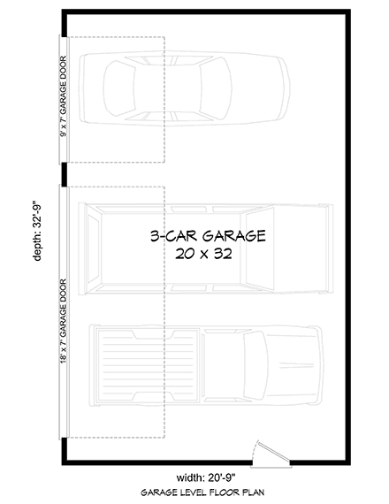 Garage Plan 80938 - 3 Car Garage First Level Plan